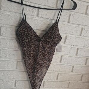 Forever 21 Black and Brown Leopard Print Chemise